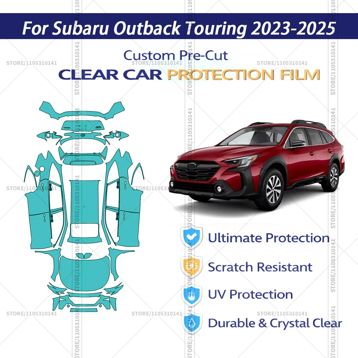 

For Subaru-Outback-Touring-2023-2025 Pre-Cut Paint Protection Film PPF Transparent Car Film Automotive PPF Full Vehicle