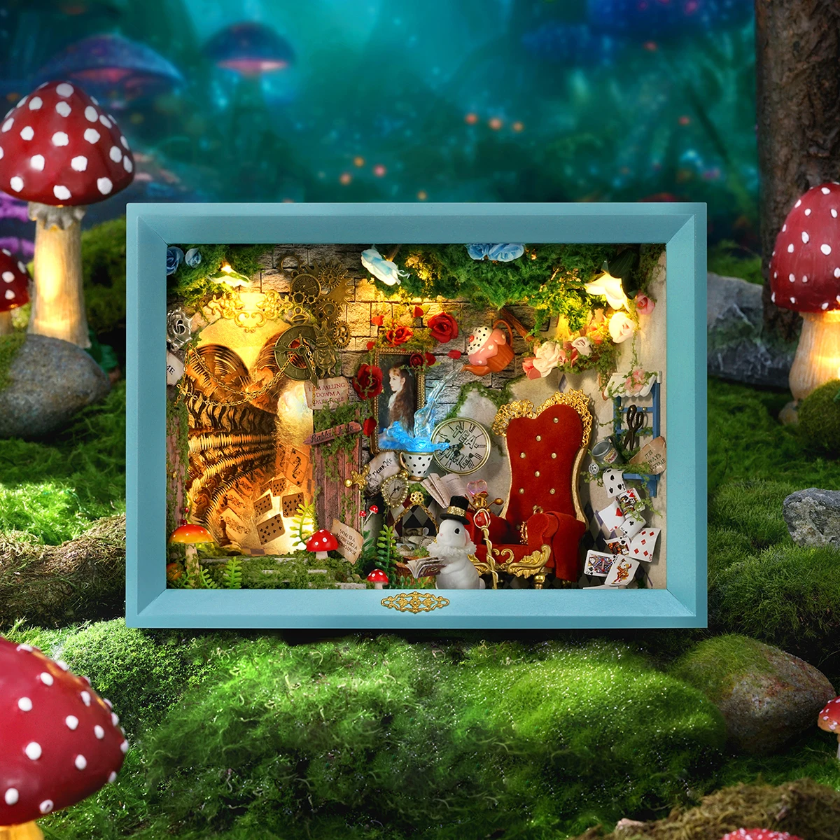 DIY Wooden Fairy Tale Photo Frame Figurines Miniatures With Light Assembled Dream Moment Villa Friends Gifts Home Decor Crafts