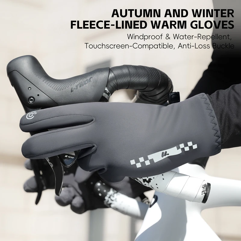 

Зимние теплые велосипедные перчатки, ветрозащитные сенсорные перчатки с полным пальцем, MTB, шоссейный велосипед, спортивные мотоциклетные лыжные перчатки для мужчин и женщин