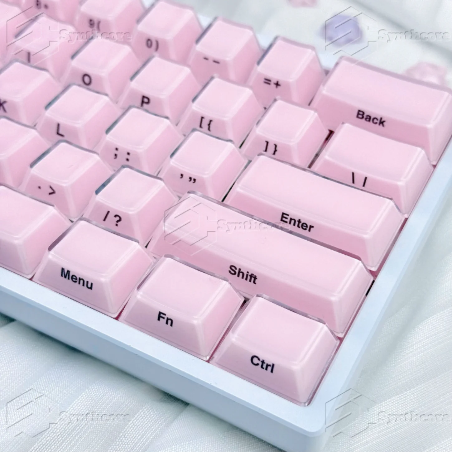 95 Key Crystal Side Engraved Keycap PBT+PC Cherry Jelly Keyboard Keychain Compatible with 60/64/84 Mechanical Keyboard MX Switch