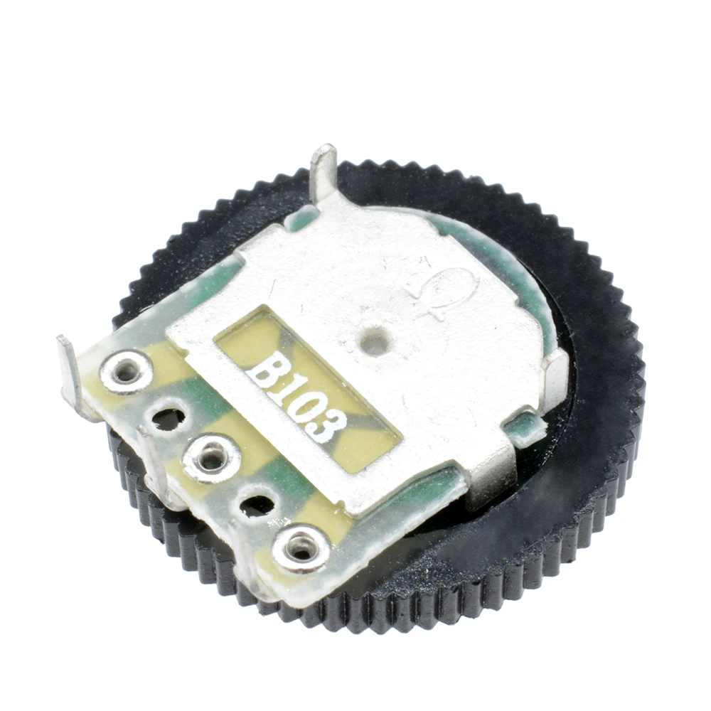 10 Teile/los B103 10K Ohm 3 Pins Zifferblatt Rad Potentiometer Audio Stereo Volumen Getriebe Switch Control für Radio MP3 MP4 Player