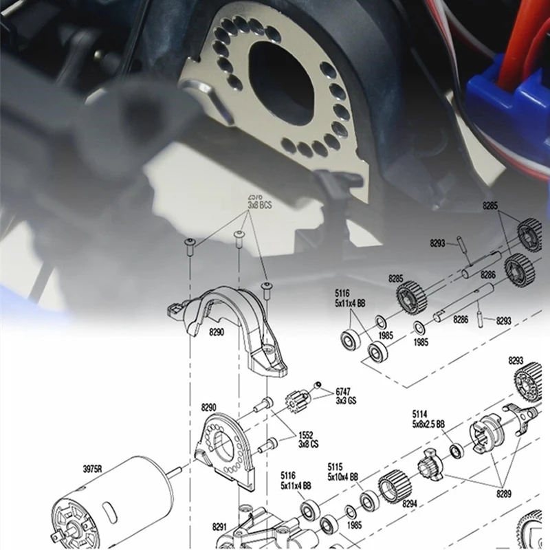 Metal Motor Mount Plate 8290 for Traxxas TRX4 TRX-4 TRX-6 1/10 RC Crawler Car Upgrade Parts Accessories