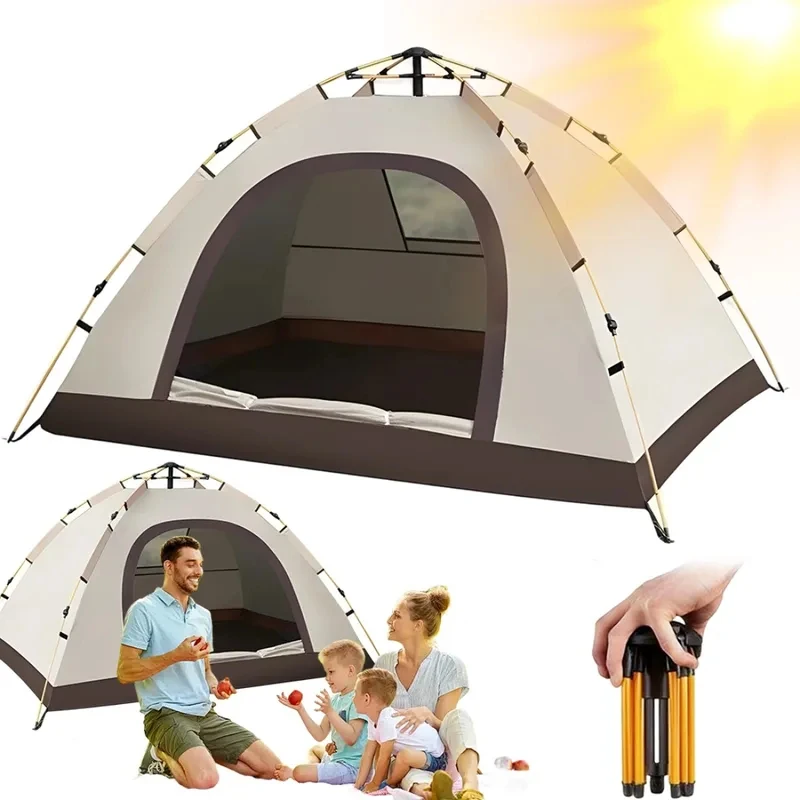 Hydraulic Tent for 2-3 People – Quick Setup Spring System – Dome Structure with Fiberglass Poles  – Camping Hiking Picnic Gea