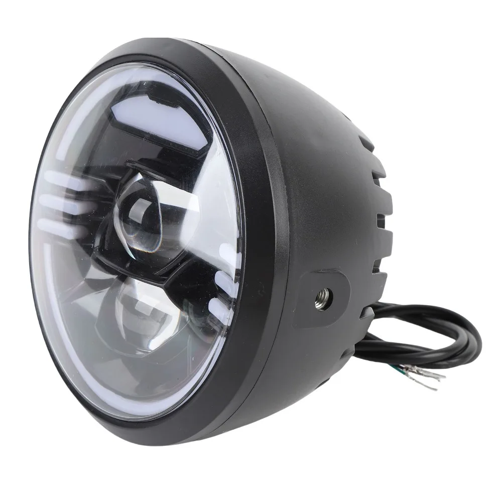 

Durable ABS Electric Bike Head Light High Brightness Black Electric Bike Light LED Front Headlight Bike Safety
