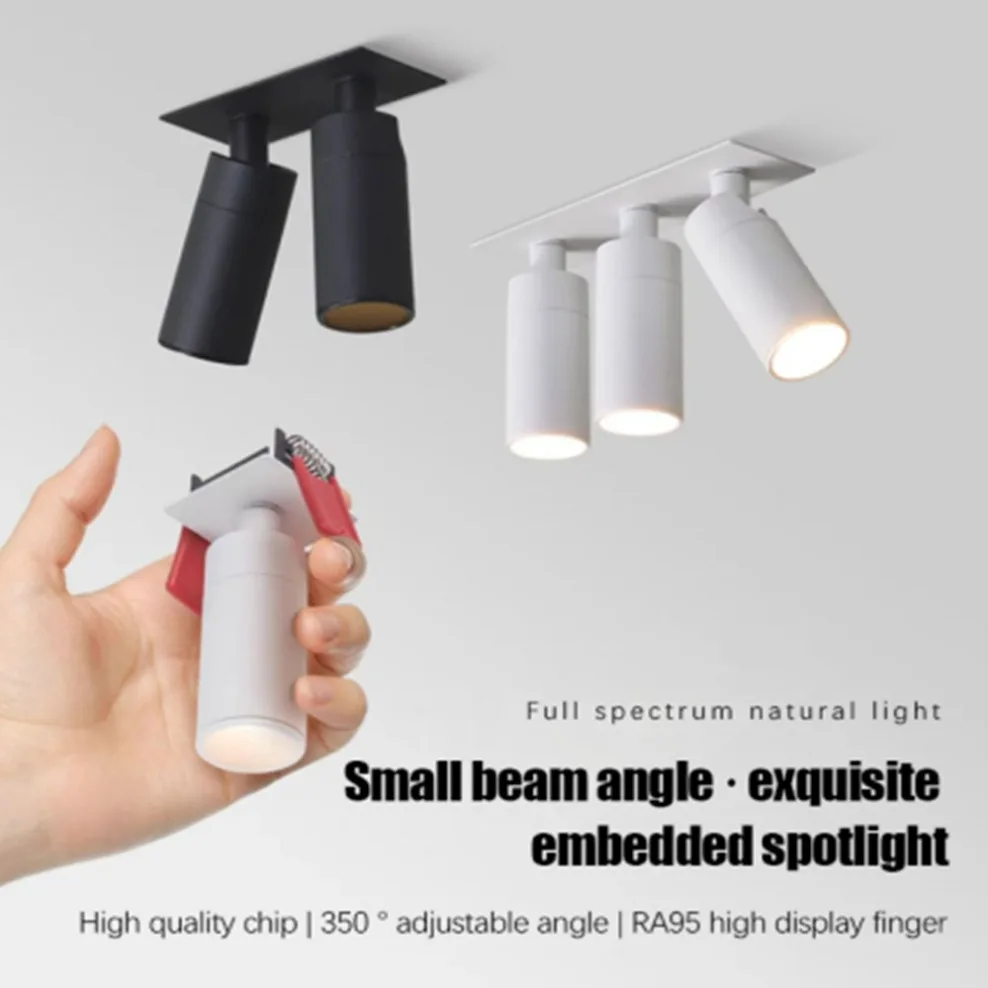 Small Beam Angle LED Spotlight 3 8 15degree Recessed Mini Ceiling Lamp Spot Light Adjustable for Museum Artistic Home 85-265V