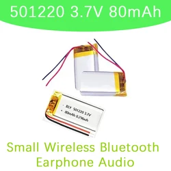 Bateria recarregável do lítio do polímero, capacidade real, relógio, auriculares de Bluetooth, instrumento da beleza, 501220, 3.7V, 80mAh, 051220
