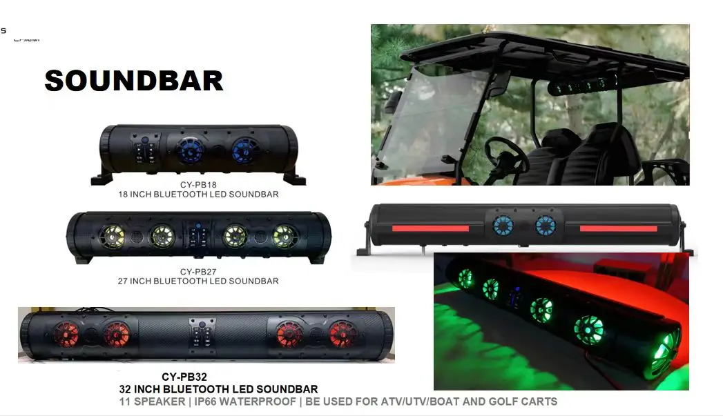 18 Zoll RGB UTV Sound Bar Wasserdichte Bluetooth Mehrfarbige Lichter 500 W Soundbar Für UTV ATV Golf Cart