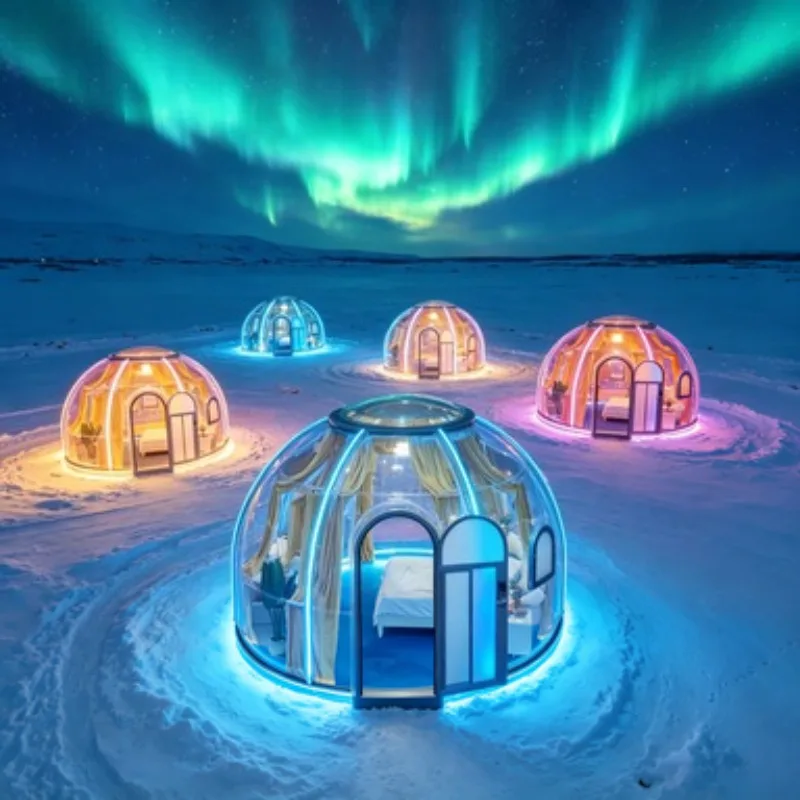 Starry Sky Room Bubble Dome House Glamping Tent 3m 5m 8m PC Transparent Geodesic Dome Prefab for Camping Hotel Stay Sale