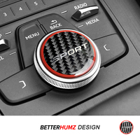 For Audi A4 B9 A3 8V Q5 FY Carbon Fiber Center Console Multimedia Knob Trim Protector Sticker Car Interior Tuning Accessories