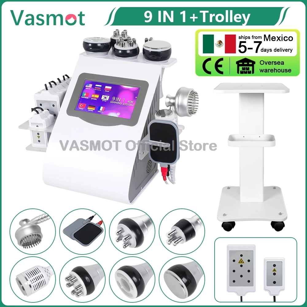 6/9IN1 Ultrasonic Cavitation Machine Vacuum Lifting Facial Anti-wrinkle Anti-cellulite Body Slimming Machine 40K Beauty Device