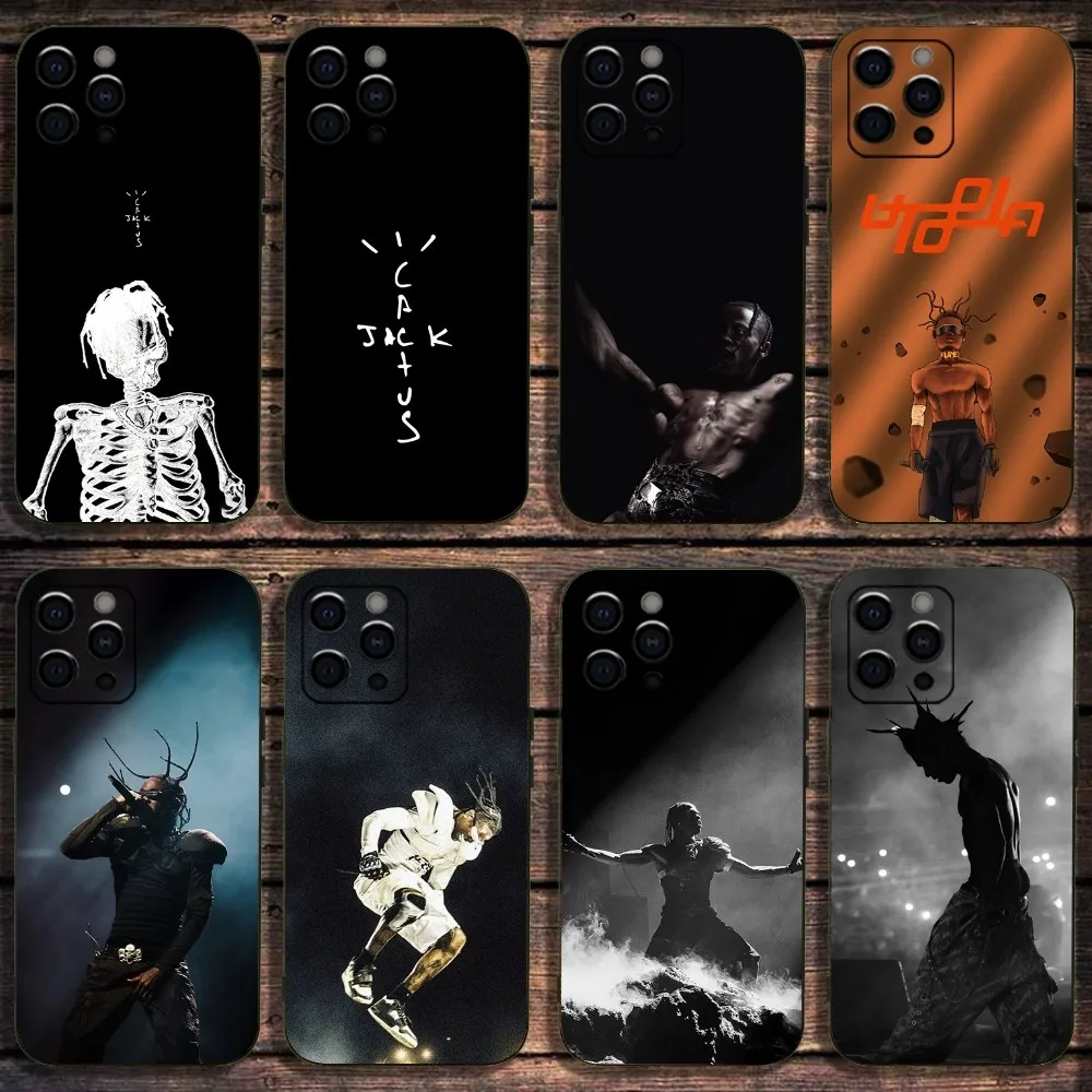 Rapper T-Travis Scott Utopia Phone Case For Apple iPhone 15,14,13,12,11,Pro,X,XS,Max,XR,Plus,Mini Soft Black Cover