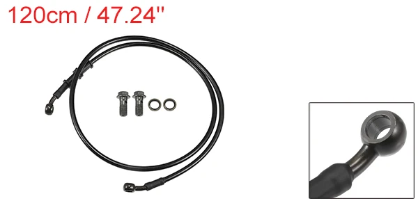 Motoforti 90 cm Motorrad geflochtener hydraulischer Bremsleitung Ölschlauch Schwarz Armeegrün 1 Set – Detail 10