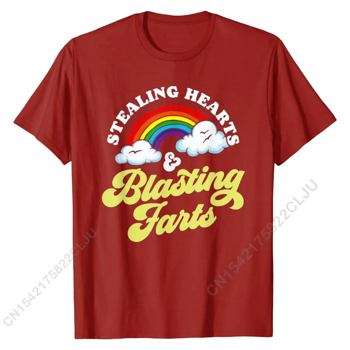 Stealing Hearts Blasting Farts Funny Rainbow Valentines T-Shirt Personalized Printed & Tees High Quality Men T Shirt