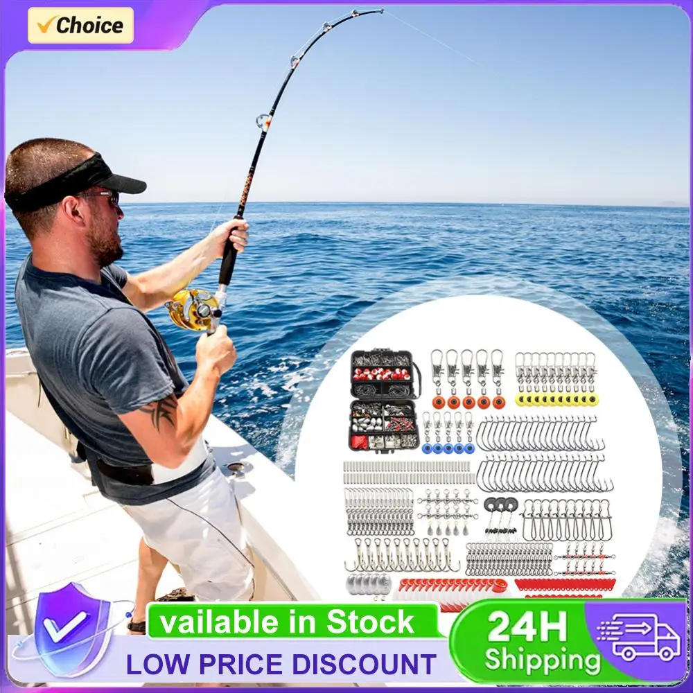 

Набор рыболовных принадлежностей из 267 предметов в коробке: крючки, приманки, грузила, аксессуары для рыбалки на открытом воздухе, подарок для мужчин