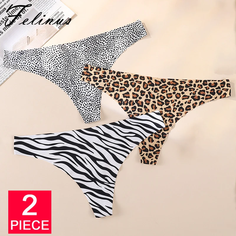 Felinus Damen-Unterwäsche mit niedriger Taille, Leopardenmuster, europäische und amerikanische Eisseiden-Tanga-Unterwäsche, neue sexy, nahtlose Versuchungs-Dessous