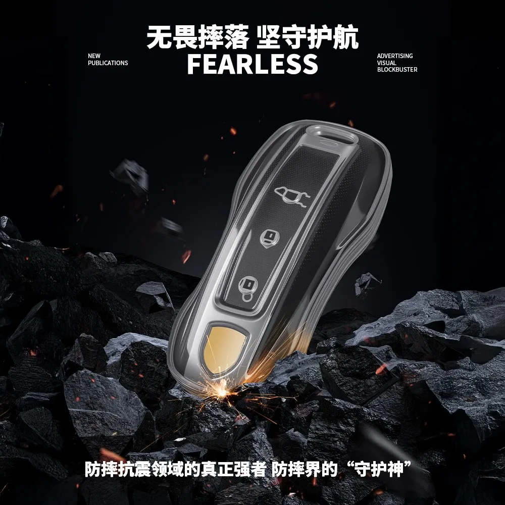 High Quality Transparent TPU Remote Key Cover Case Skin Shell For Porsche Panamera Macan Boxster Cayenne 958 911 970 981 991