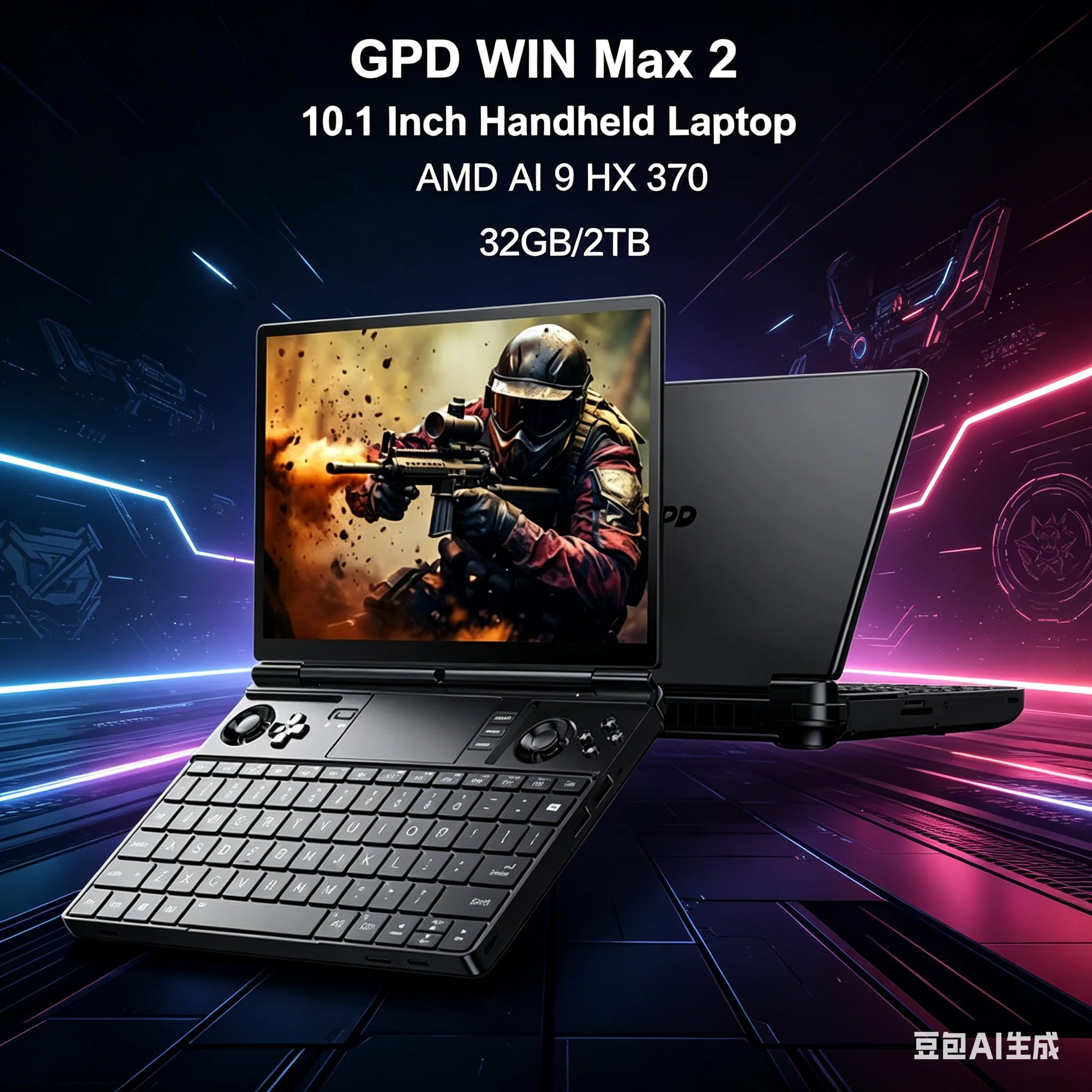 

2025 WIN Max 2 32GB RAM 1TB 2TB SSD Hard Disk CPU AMD 8840U AI9 HX370 Processor Handheld Gaming Laptop for Gaming Office Travel