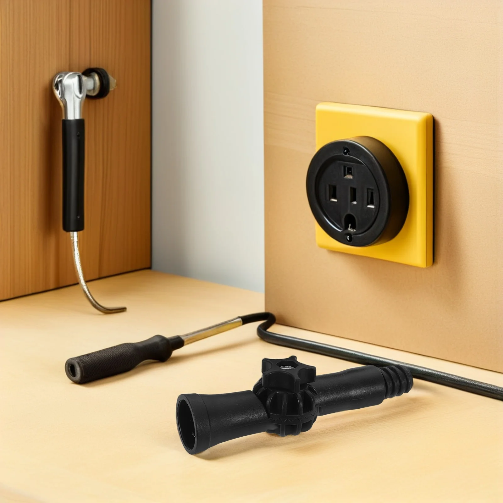 

2pcs Rotatable Angle Adaptor 3/4" Threaded Extension Pole Attachment Telescoping Swivel Head For Painting Window Gutter Cleaning