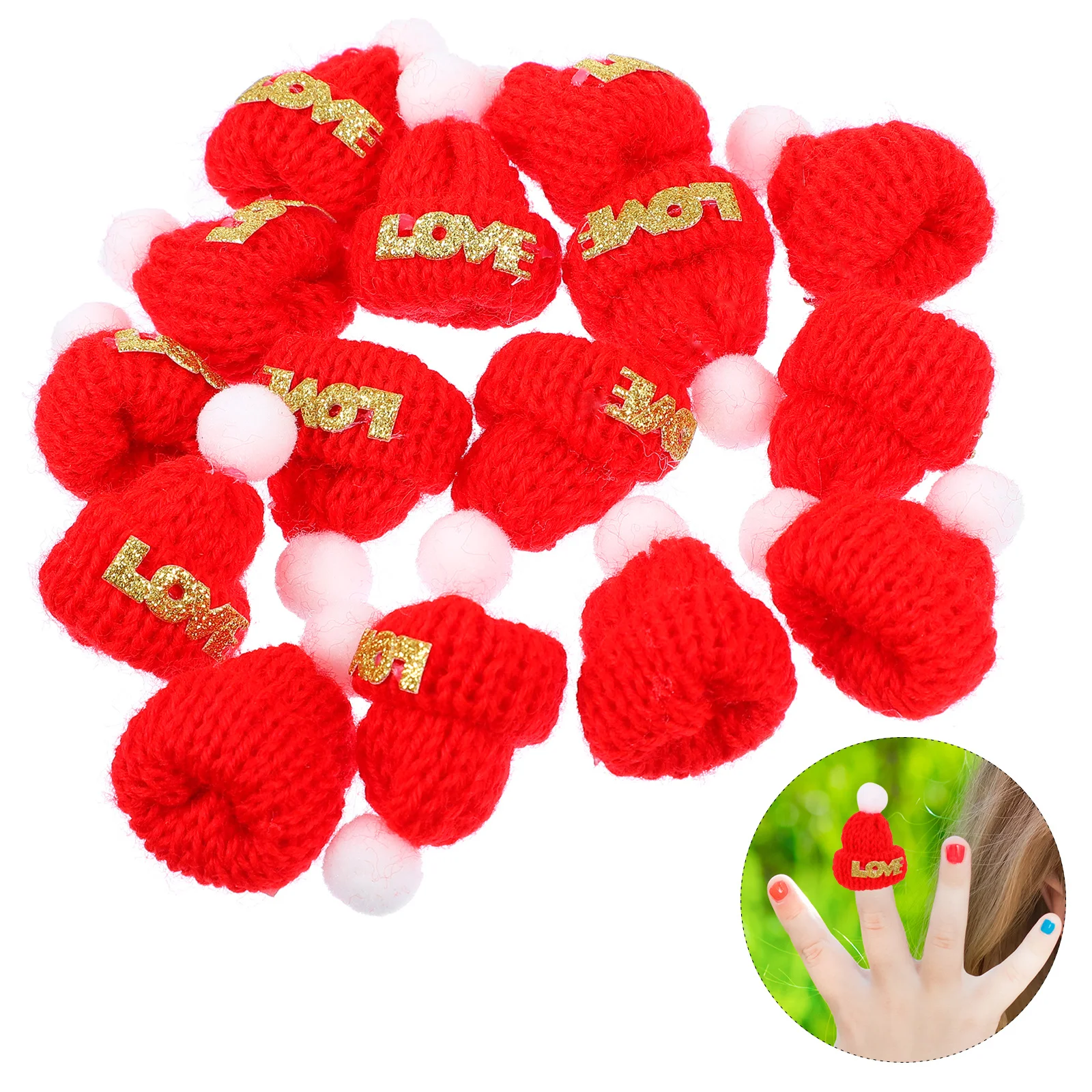 

15Pcs Mini Woolen Hats Christmas Adornment DIY Craft Accessories Lovely Decorative Mini Hat for Hairpins Brooches