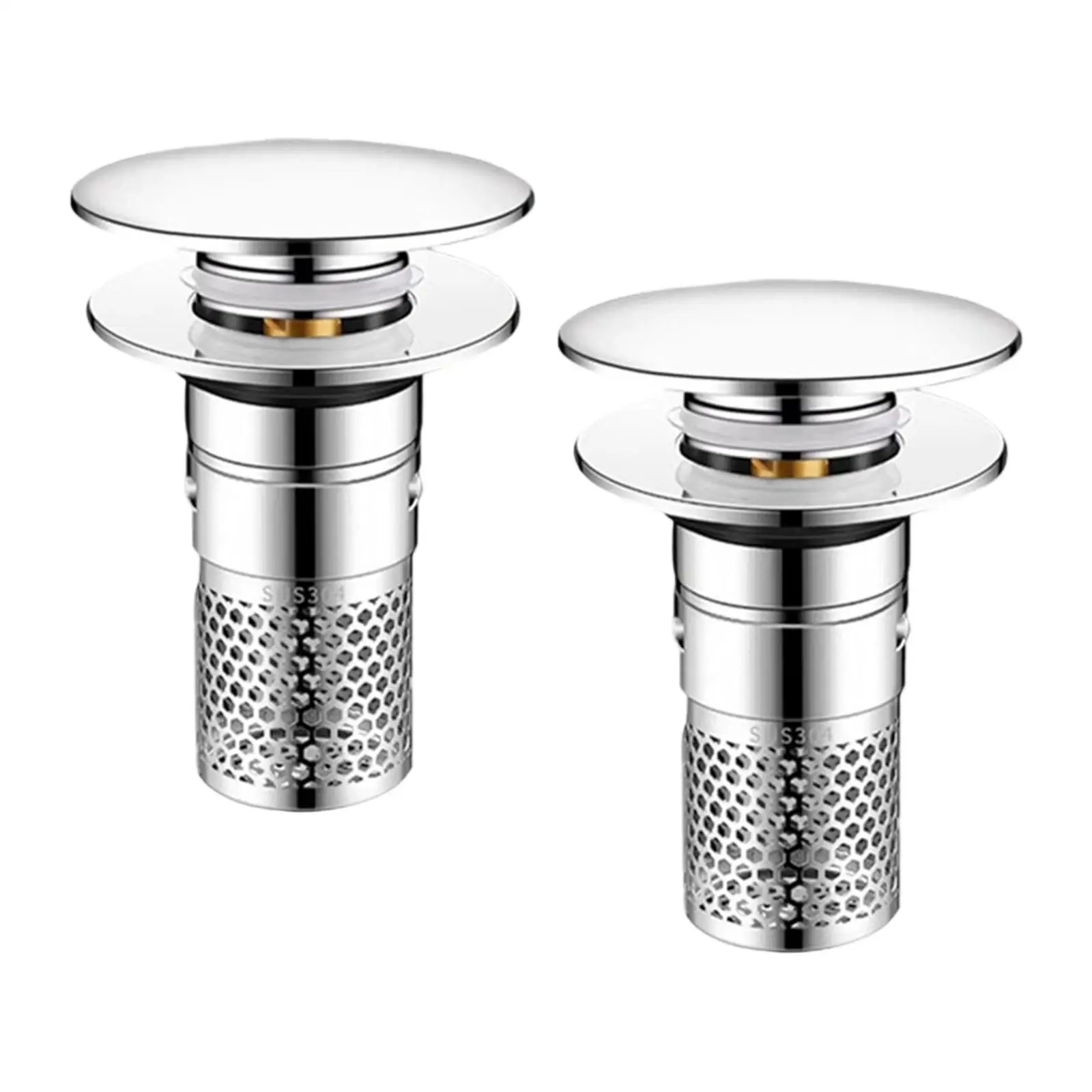 2x tappi per lavandino del bagno, raccoglitore per capelli, tappo di scarico per lavabo con cestello filtro