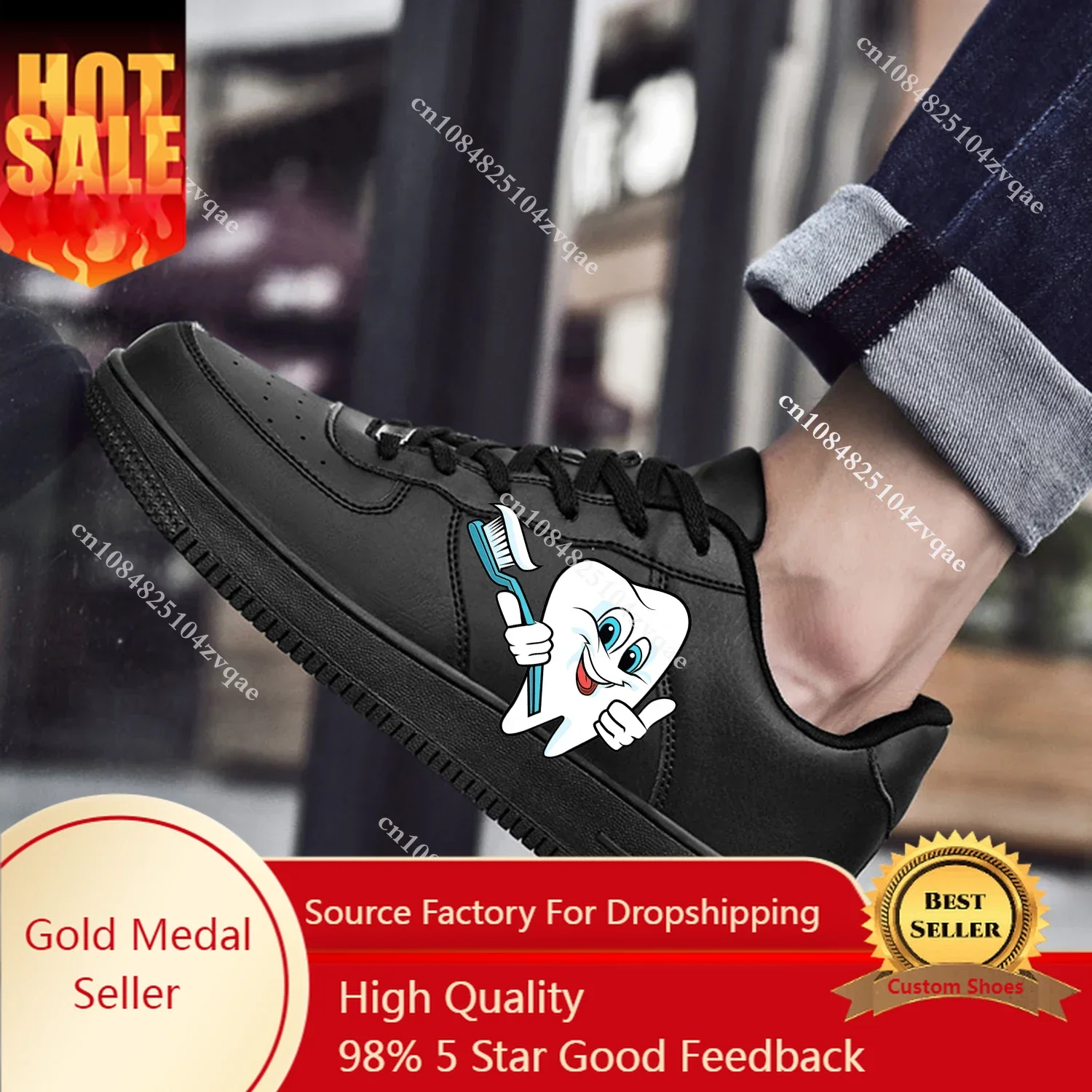 

Tooth Dentist Cartoon AF Basketball Mens Womens Sports Running High Quality Flats Force Sneakers Lace Up Mesh Custom Made Shoe