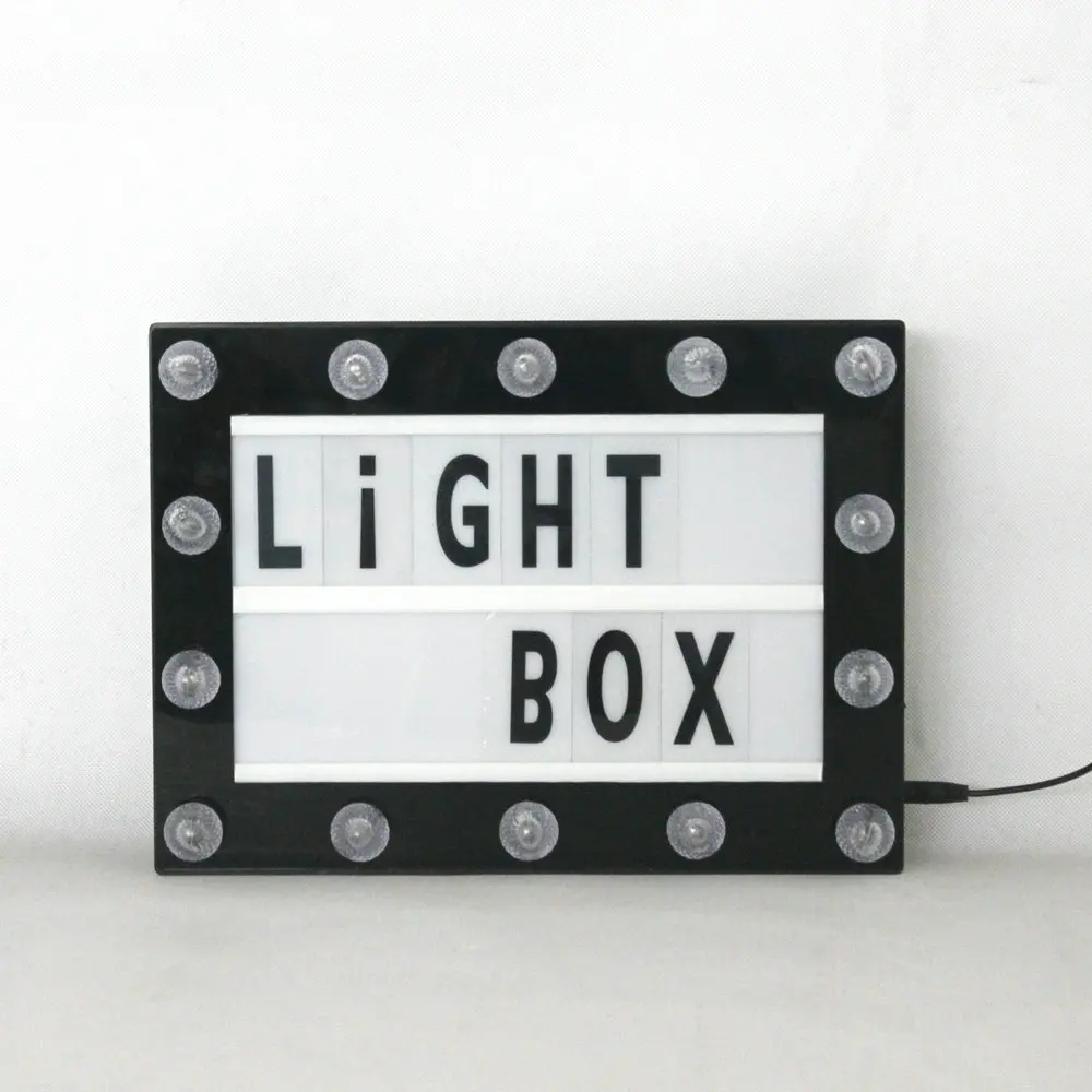 12 x 8 inches LED Cinema Light Box with 14 Marquee Lamp and 200 Letters Light Up Sign