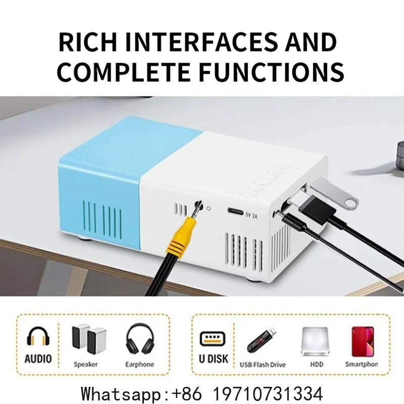 1080P Projector Adjustable Home Theater Projector Outdoor LED Movie Projector for IOS for Android Phone USB TV Stick Laptop PC