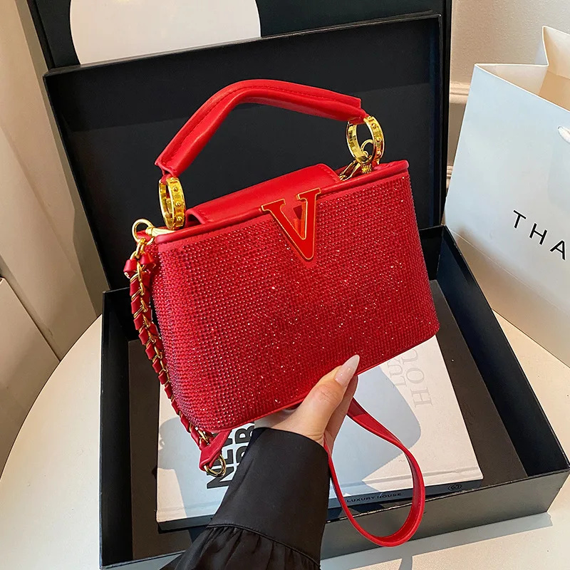 

Vintage Rhinestone Handbag for Women, Sparkling Shoulder Crossbody Bag, Elegant Evening Purse Bridal Wedding Party Clutch