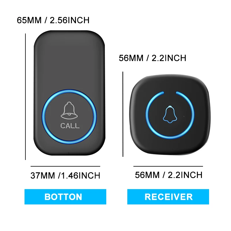 Wireless Doorbell IP44 Waterproof Smart Home Welcome Door Bell 300M Range 60Songs Intelligent Home Chime Bell Kit US/EU Plug images - 6