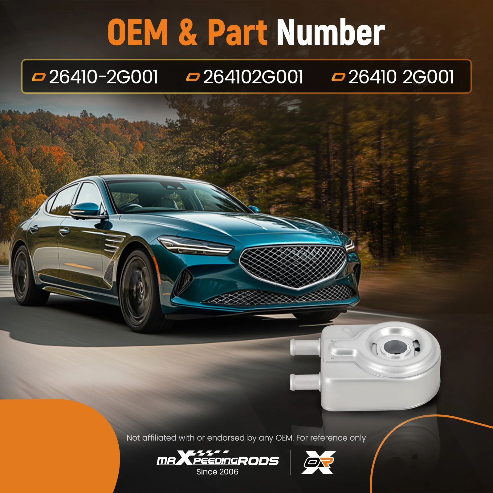 

Масляный радиатор для Hyundai Sonata 2.0L 2.4L 2018-2019 264102G001, алюминиевый
