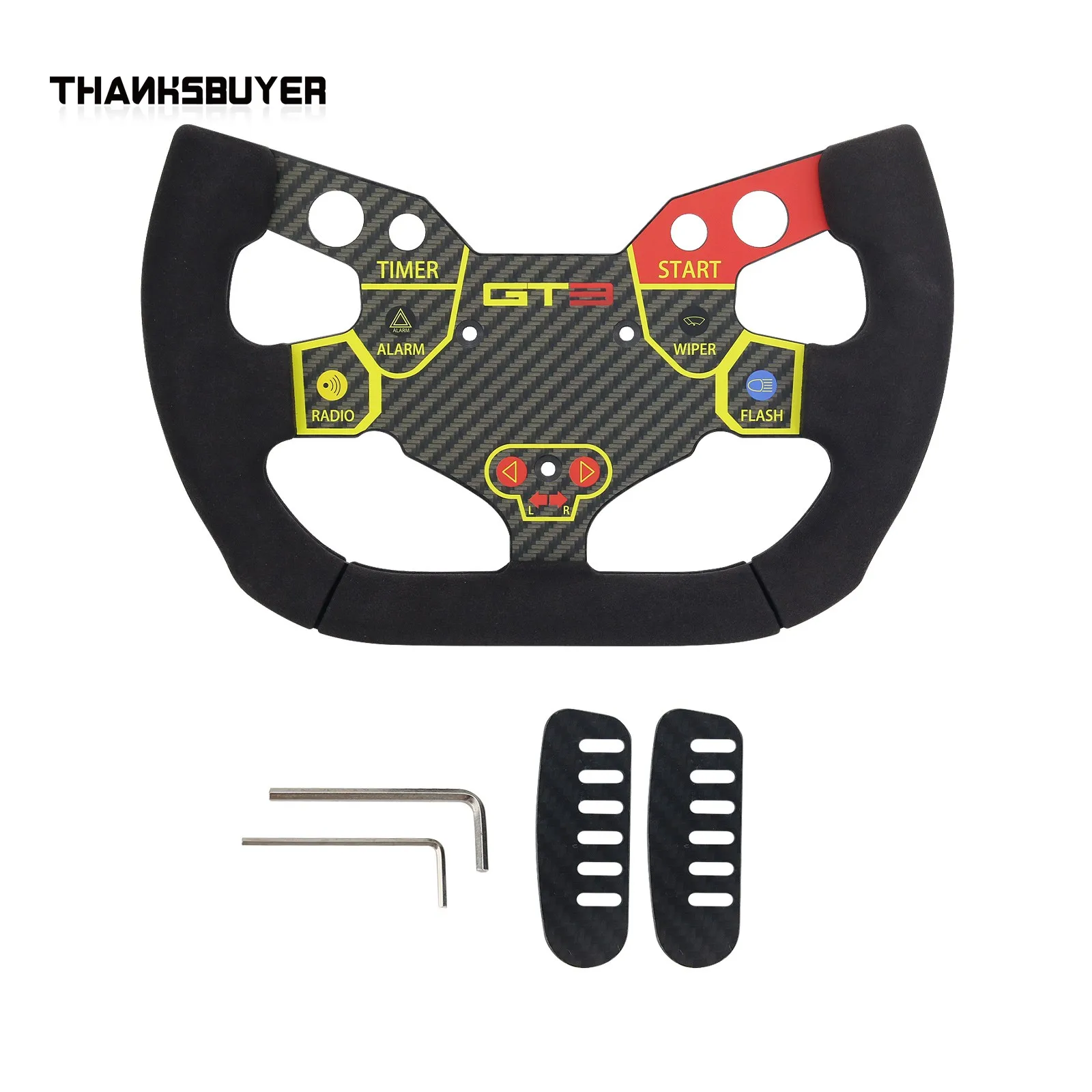 SIM Racing Steering Wheel PC Racing Wheel Suede Handle for SIMAGIC T300 GT1 Lamborghini Huracan GT3/F1  TGT-GT