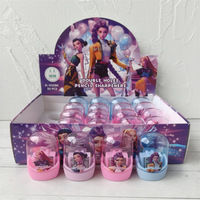 4PCS Kpop Demon Hunters Pencil Sharpeners with Lid Dual Holes Compact Colored Manual Pencil Sharpener for Students School