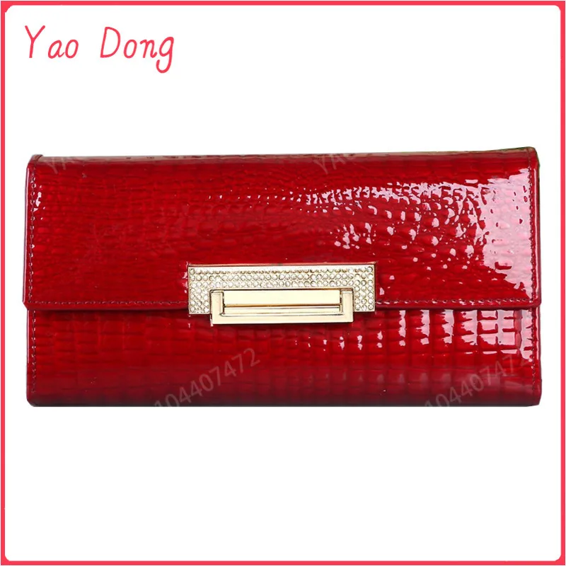 Yao Dong Genuine Leather Women Long Wallet Ladies Cowhide Buckle Multi-function Multi-Card Coin Purse Women's Wallets Card Holde