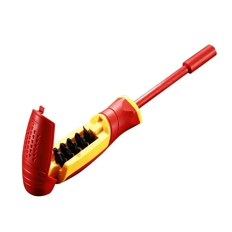 Insulated Screwdriver Set Magnetic Slotted Bits Interchangeable Multi-Purpose Electrician Tool Motorcycle Repair
