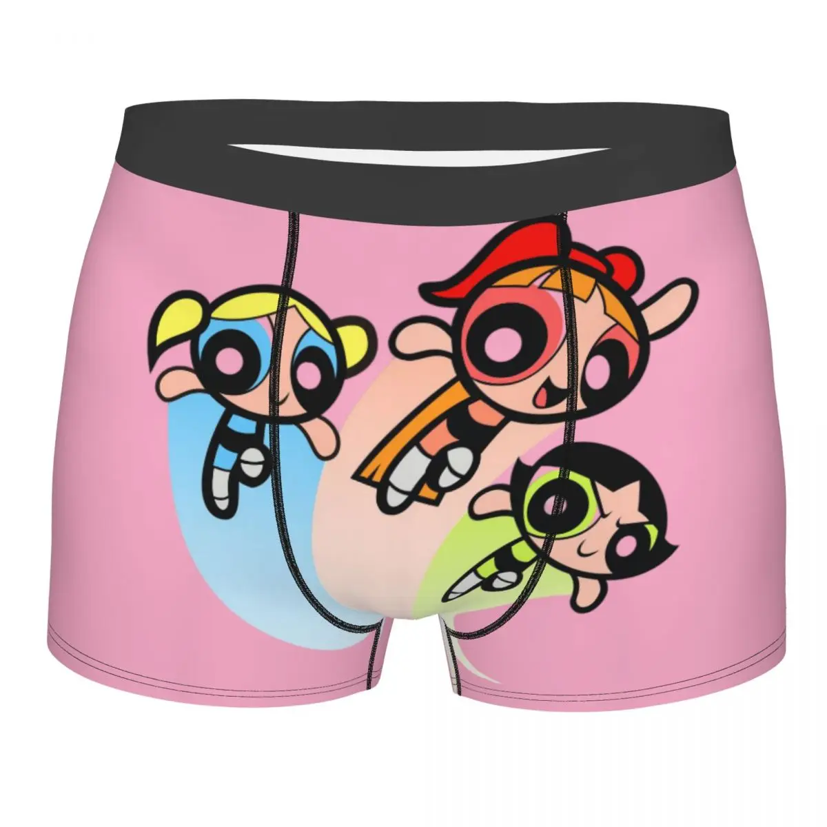 

Пользовательские Powerpuff Girls мультфильм анимация нижнее белье мужские эластичные трусы-боксеры