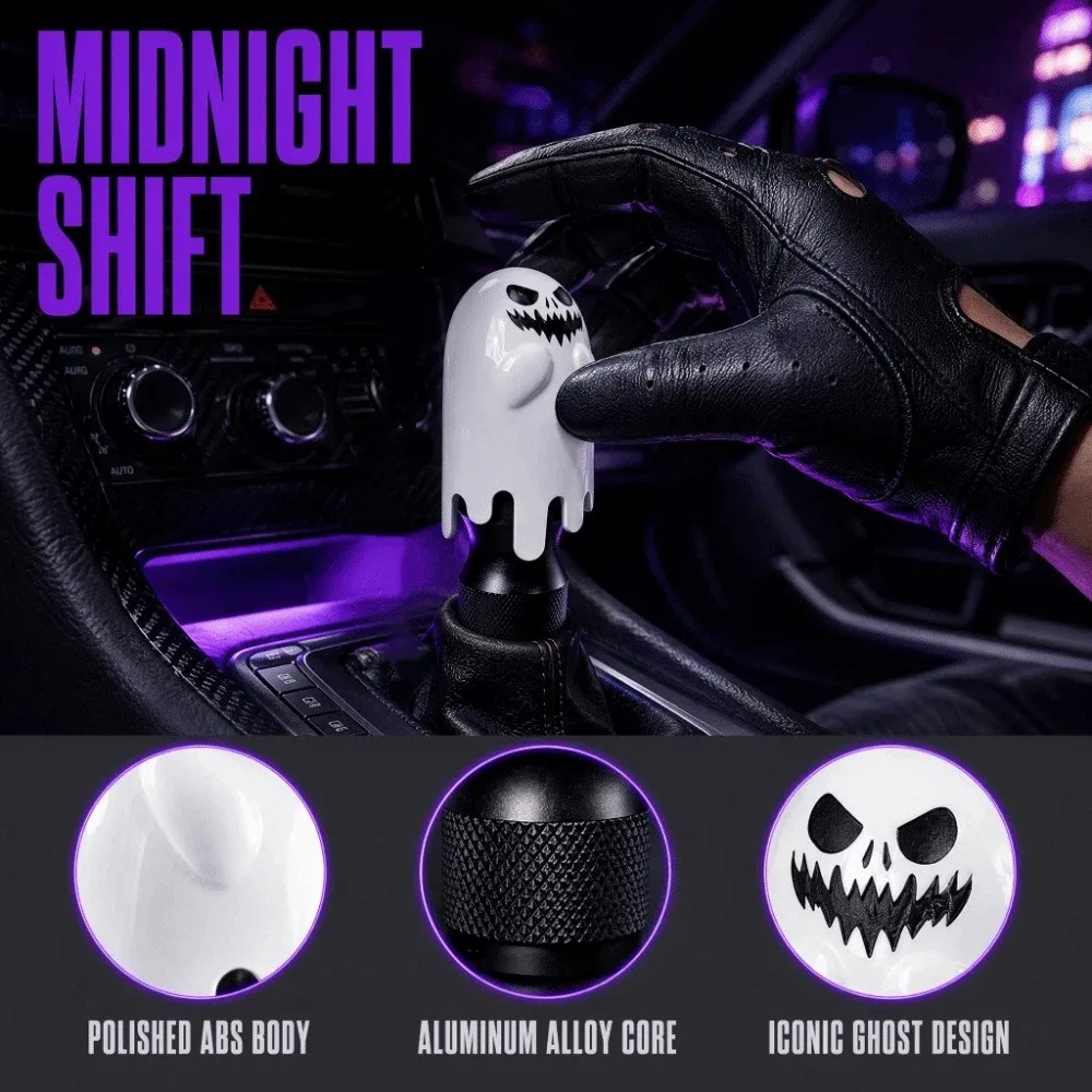 Twist-On Gear Knob Threaded Handle Threaded Mount Spirit Figure Decor Textured Base Universal Version Gear Shift Lever Handle