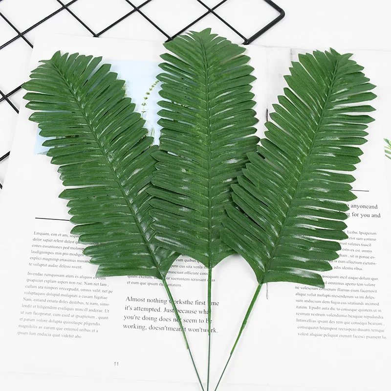10/20 Stück künstliche grüne Palmblätter, tropische Monstera-Seidenschildkrötenblätter für hawaiianisches Luau-Strand, Hochzeit, Party, Heimdekoration – Detail 10