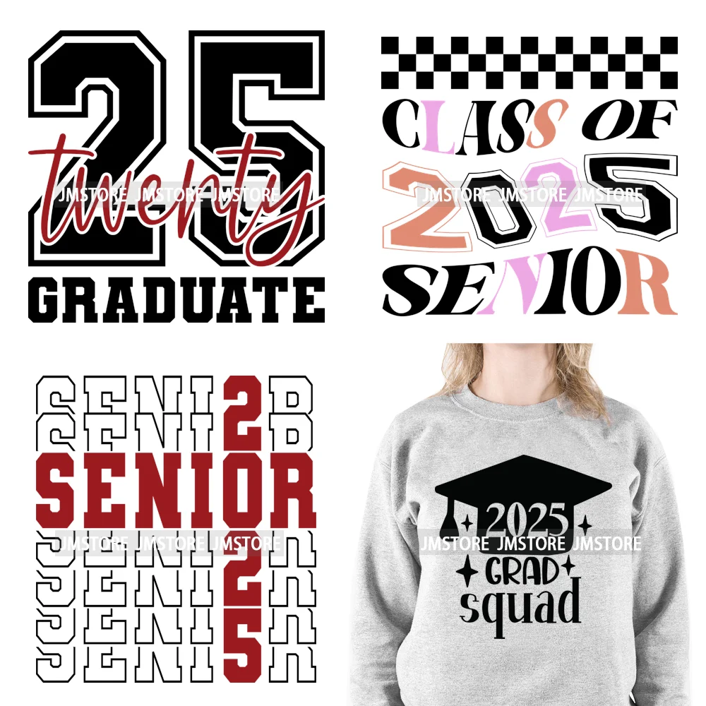 Twenty 25 Graduate Senior 2025 College Graduation Season Iron On DTF Heat Transfer Stickers Ready To Press For Clothes Bags