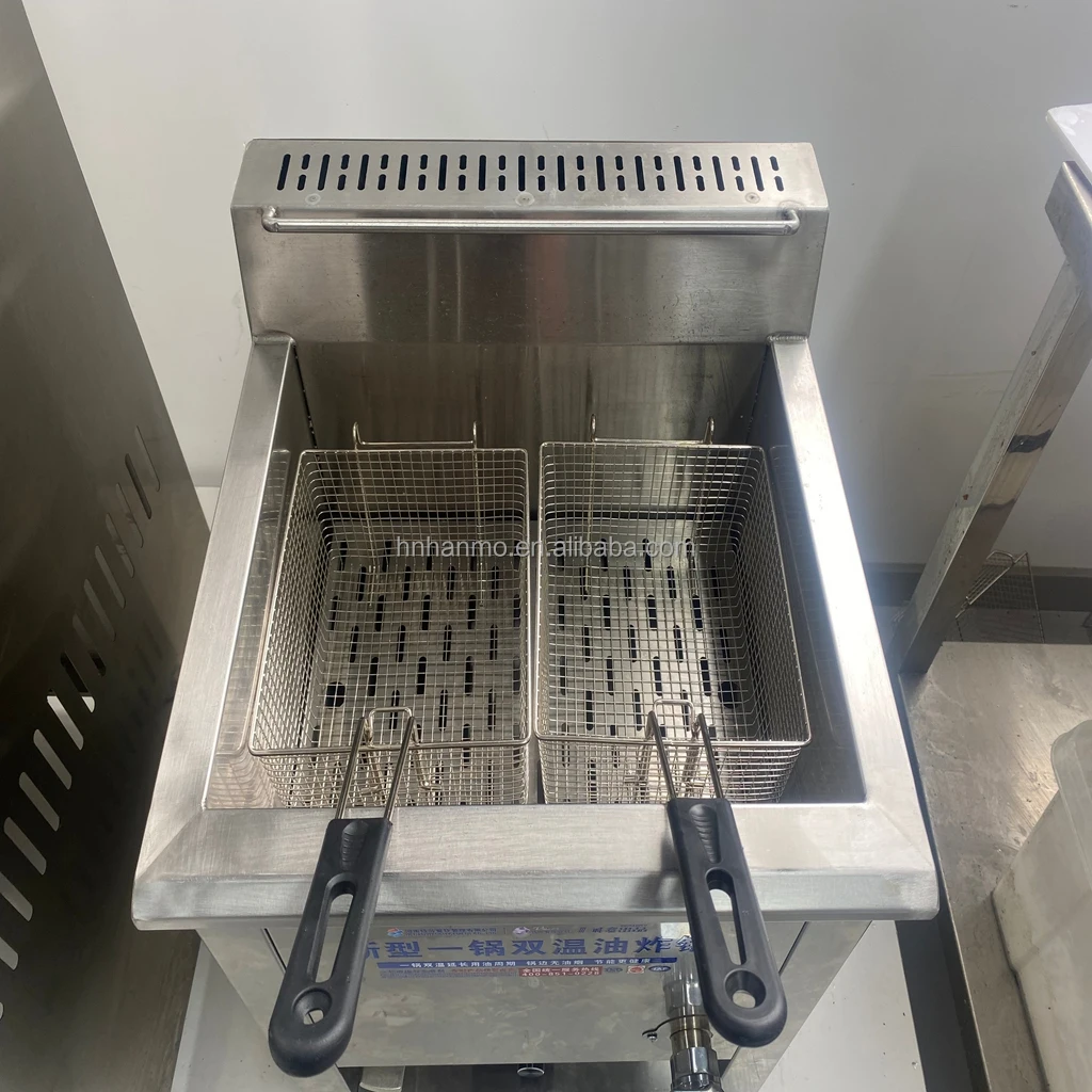 15 Liter Commercial Gas Fryer with Three Baskets Large Capacity Deep Fryer