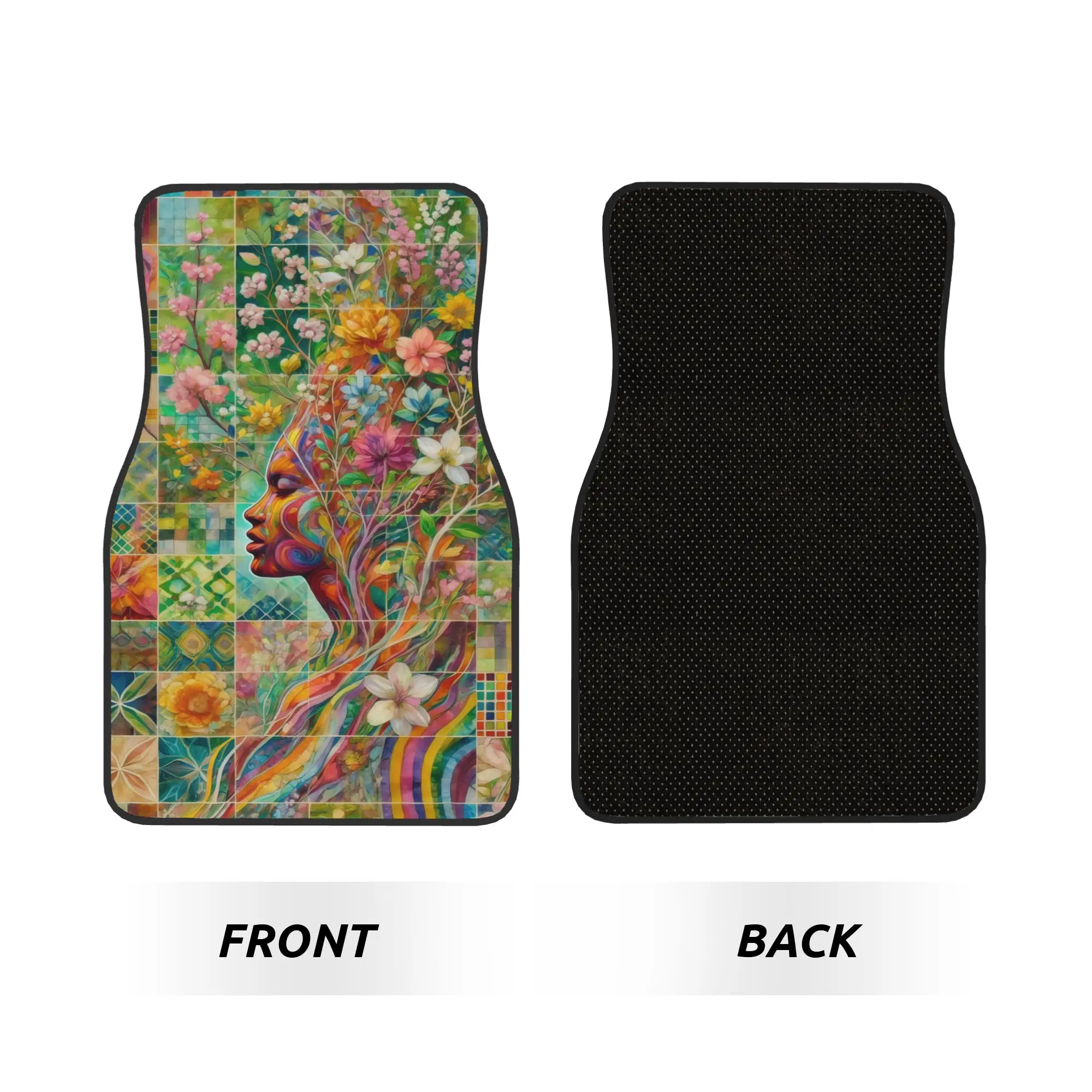 4pcs Car Floor Mats With Exquisite Bohemian Style Design, Perfectly Designed Patterns, Suitable For Cars, Trucks, And SUVs, Dur