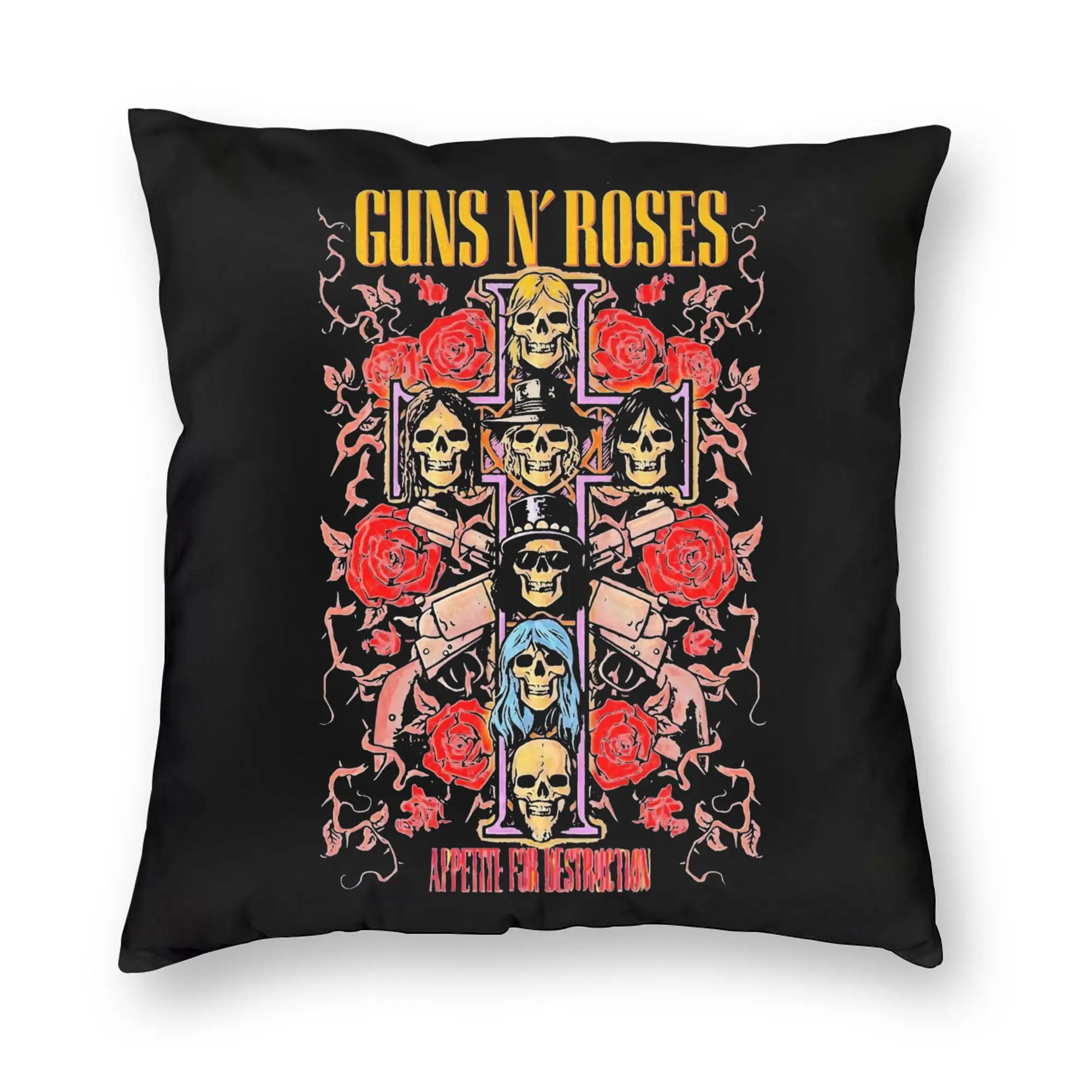 Rock Music Band G-Guns N Roses Pillowcase Printing Polyester Cushion Cover Decoration  Throw Pillow Case Cover Home Square 45*45