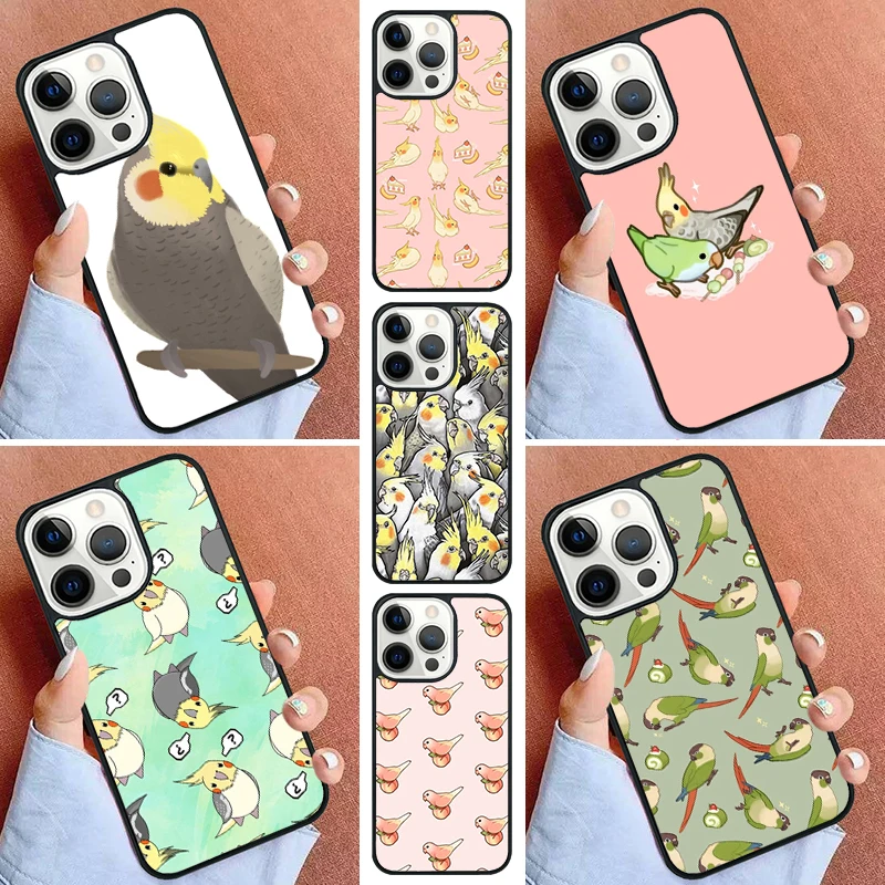 Chubby Cockatiels Parrotlets Phone Case For iPhone 16 15 14 Pro Max 11 13 12 Mini Max SE 2020 6s 7 8 Plus Cover Capa