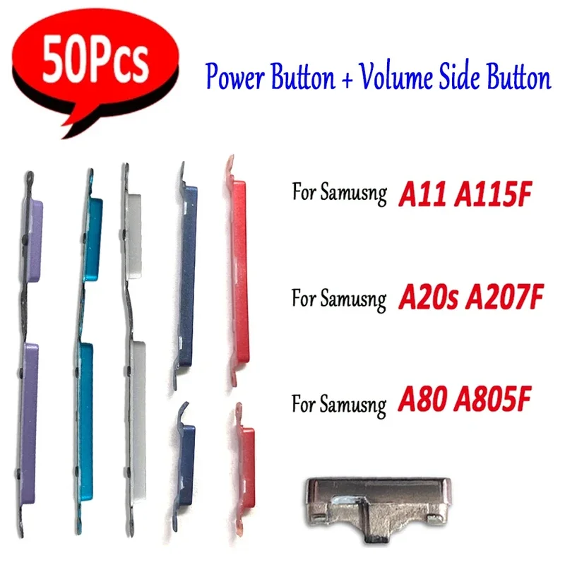 

50Pcs， For Samsung A11 A115F A20S A207F A80 A805F Volume Power Button Side Key Replacement Parts