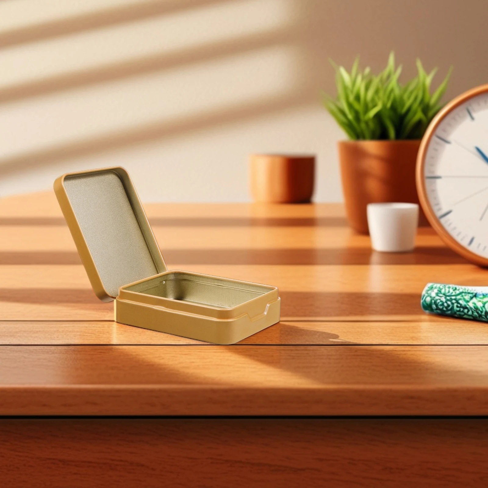 

1pcs Simple Packaging Box Minimalist Design Protective Lid Tinplate Storage Bins Candy Empty Tea Mini Container Kitchen