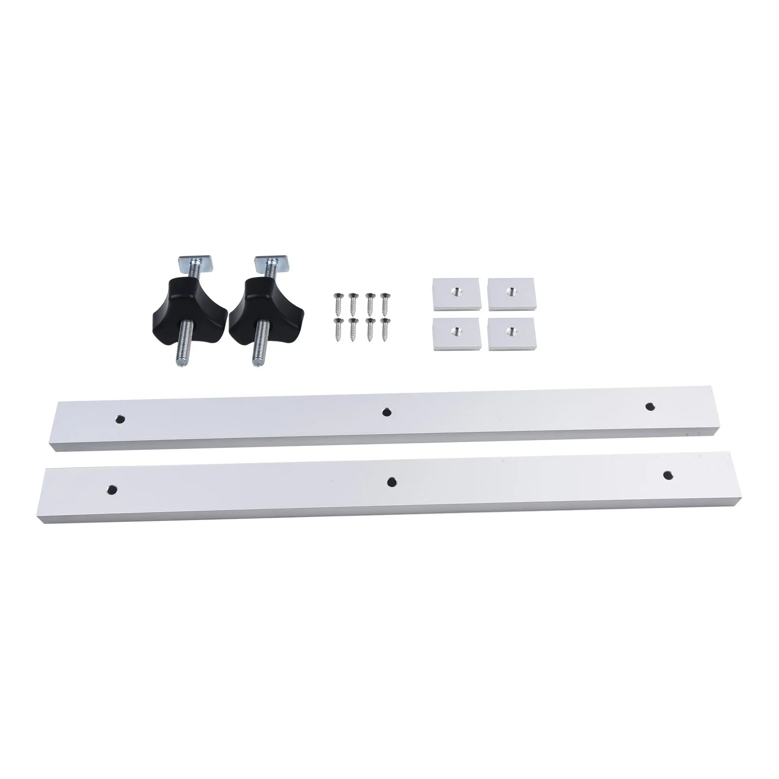 T-Nut Rail T-Track Rails 400 มม.อลูมิเนียมรางช่างไม้อุปกรณ์ยึดเครื่องมือโลหะพลาสติก Handle 1 ชุด