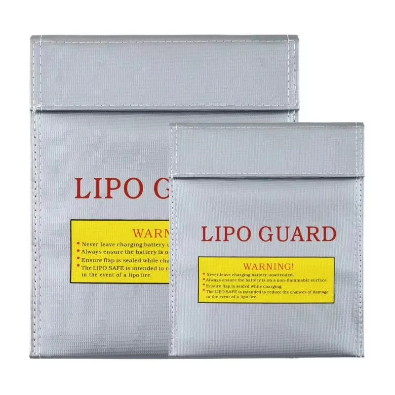 Bolsa de seguridad para batería LiPo RC de alta calidad, resistente al fuego e impermeable, saco de carga de protección segura, 18x23cm, 30x23cm, coche RC rojo, negro y plateado