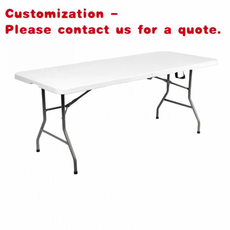 โต๊ะพลาสติกพับได้ทรงสี่เหลี่ยมผืนผ้า ขนาด 6 ฟุต สีขาว กันน้ำ ปรับระดับได้ เหมาะสำหรับตั้งแคมป์ รับประทานอาหาร โรงพยาบาล และใช้งานกลางแจ้ง