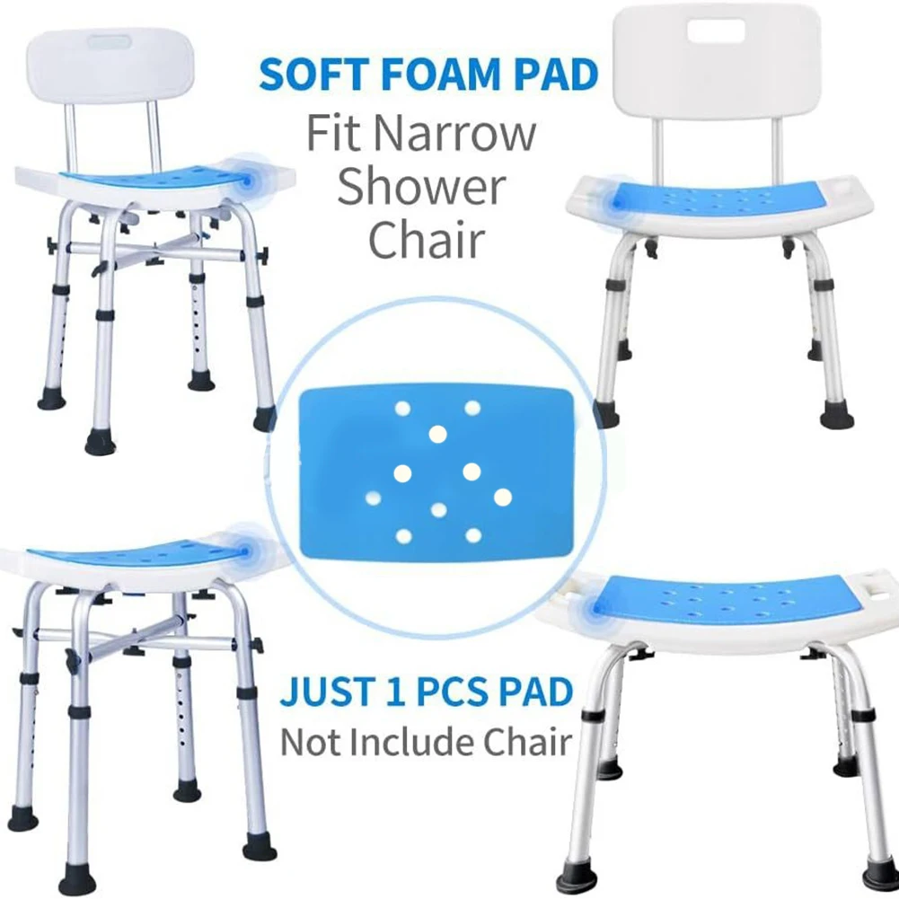 

4PCS Bathromm Chair Anti-Slip Mat 35*24*0.4cm Non-Slip Blue Bath Chair Pads For Seniors & Pregnant Women Bathromm Accessories