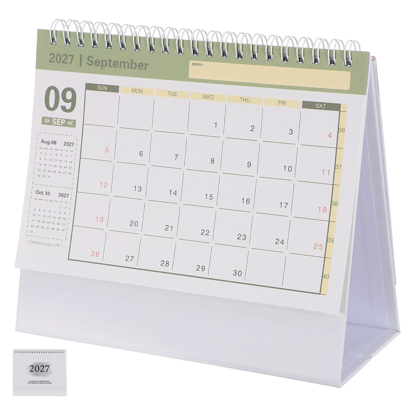 Desk Calendar 2026-2027 6X7 Standing Desktop Monthly Planner Large Minimalist Office Home School