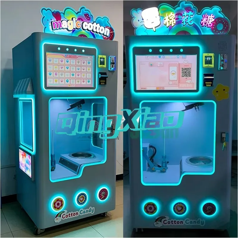 Plastic Cotton Candy  Vending Machine Coin QR Token  Payment Touch Screen SDK Function  High Capacity Easy Operate  For Comm Use